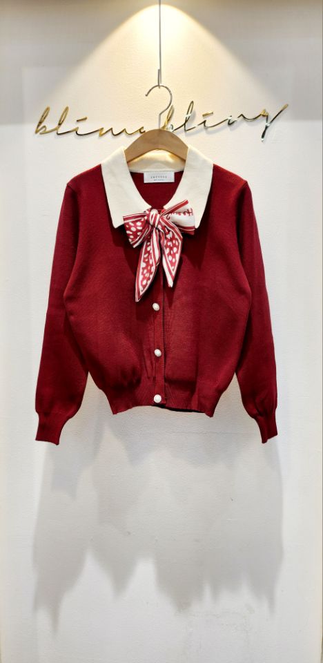 BLING BLING-S東大門㊣實拍女士新品職業熱賣推薦針織衫圍巾BLING BLING-S針織衫圖色1