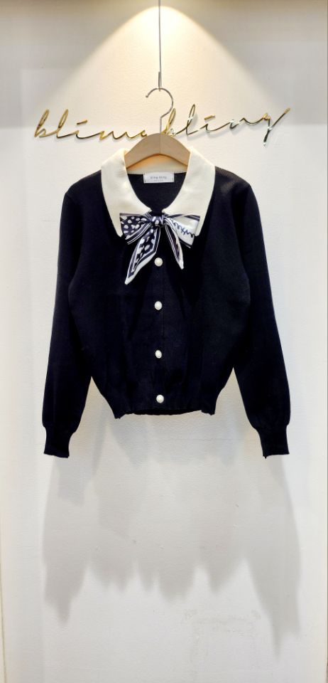 BLING BLING-S東大門㊣實拍女士新品職業熱賣推薦針織衫圍巾BLING BLING-S針織衫圖色2