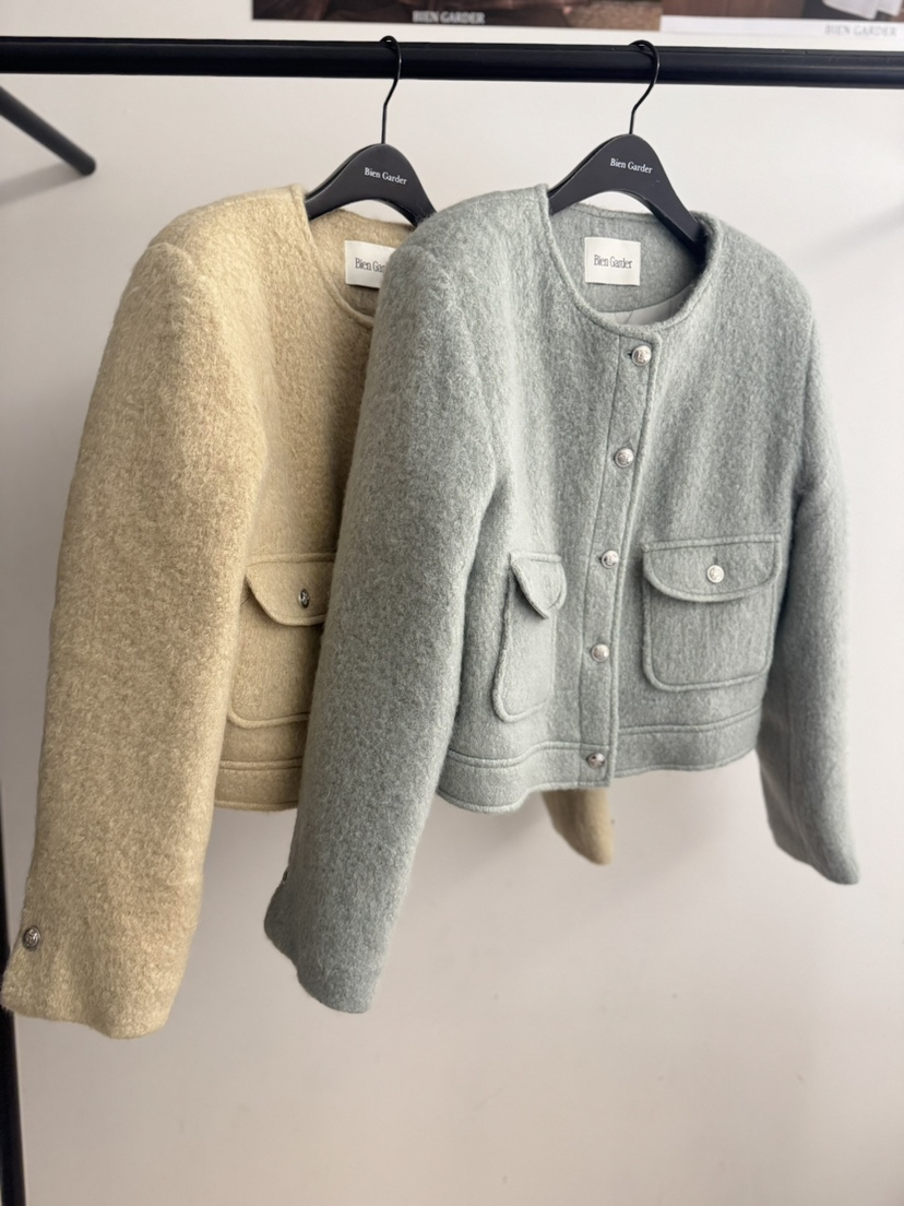 BIEN GARDER韓國直郵㊣女裝新款職業休閑人氣25秋冬夾克羊毛BIEN GARDER夾克