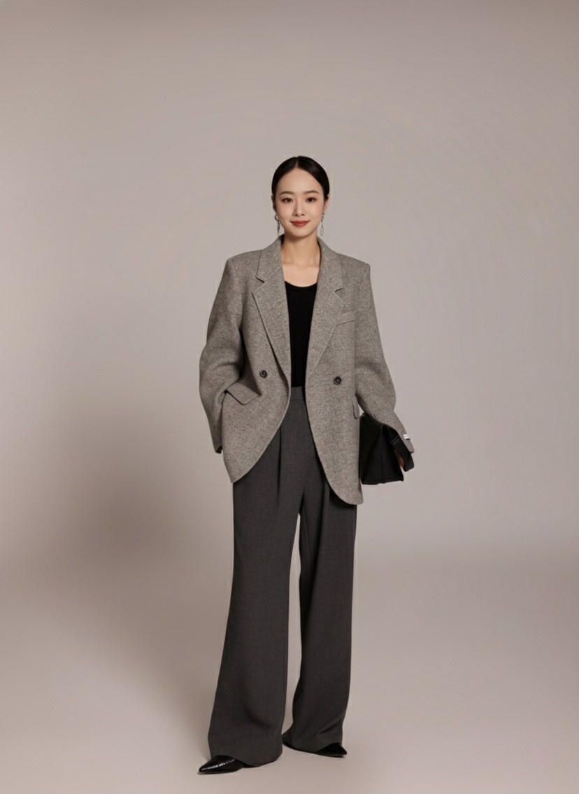 HER韓國直郵㊣女士新品時尚人氣推薦休閑職業真品25秋冬夾克HANNA21夾克圖色1