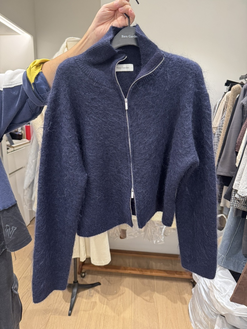 BIEN GARDER韓國代購㊣女士新款真品休閑職業夾克馬海毛拉鏈BIEN GARDER夾克圖色2