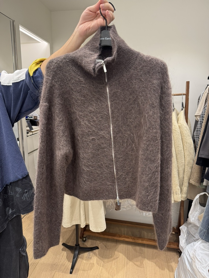BIEN GARDER韓國代購㊣女士新款真品休閑職業夾克馬海毛拉鏈BIEN GARDER夾克圖色3
