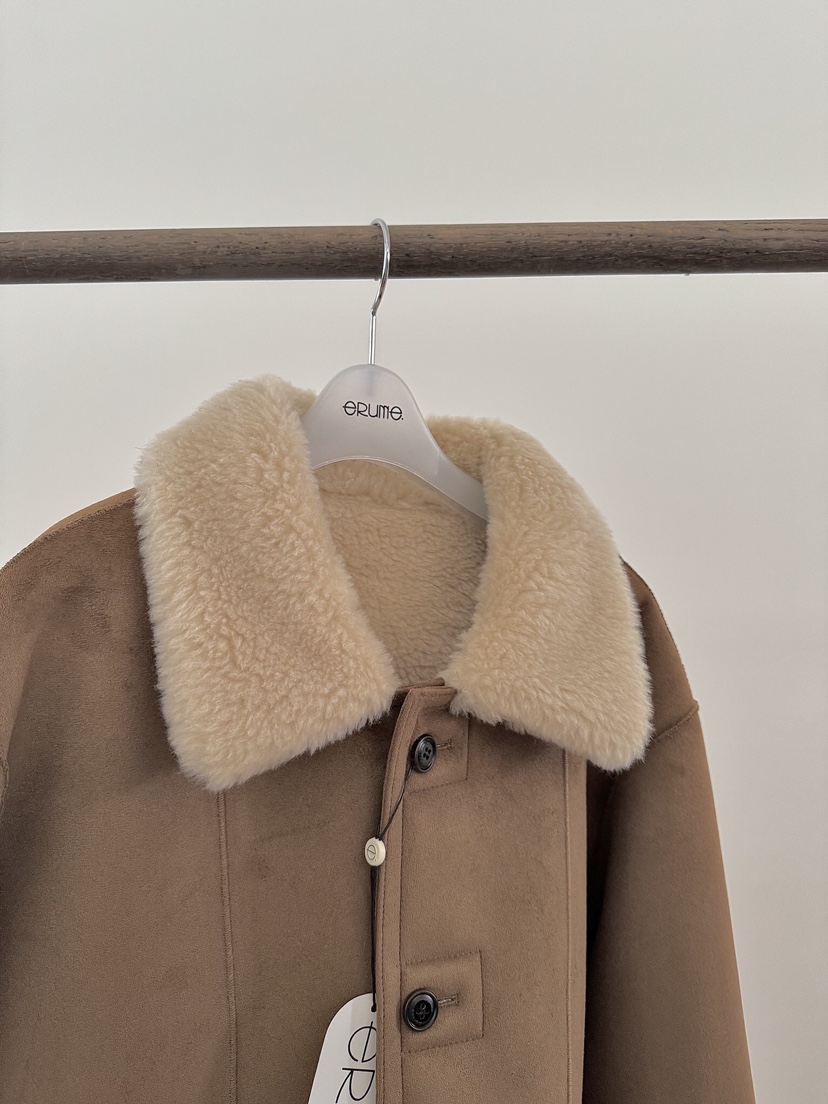 ERUME東大門㊣實拍女士新款推薦時尚真品職業短款大衣羊毛雙面ERUME短款大衣