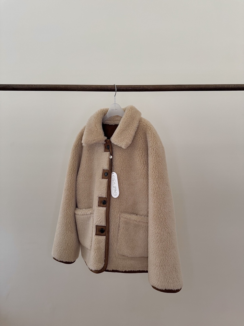 ERUME東大門㊣實拍女士新款推薦時尚真品職業短款大衣羊毛雙面ERUME短款大衣圖色1