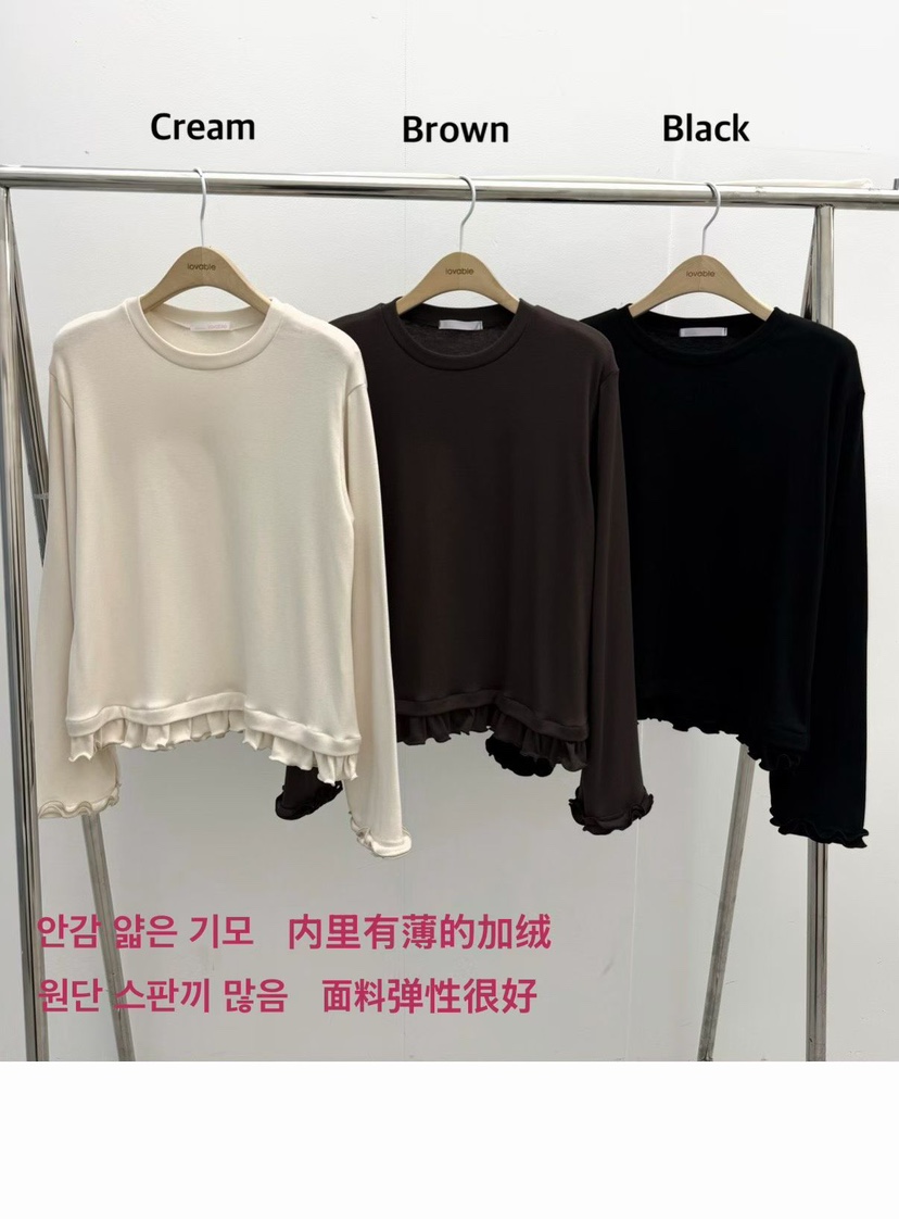 LOVABLE韓國直郵㊣女士新品25秋冬人氣時尚職業推薦長袖T恤LOVABLE長袖T恤