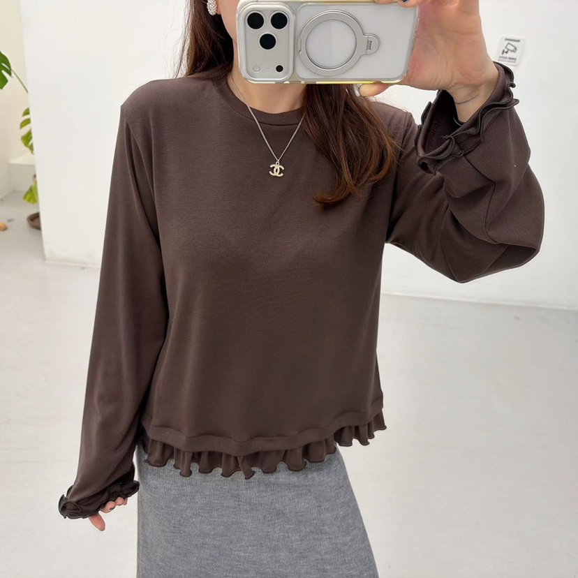 LOVABLE韓國直郵㊣女士新品25秋冬人氣時尚職業推薦長袖T恤LOVABLE長袖T恤