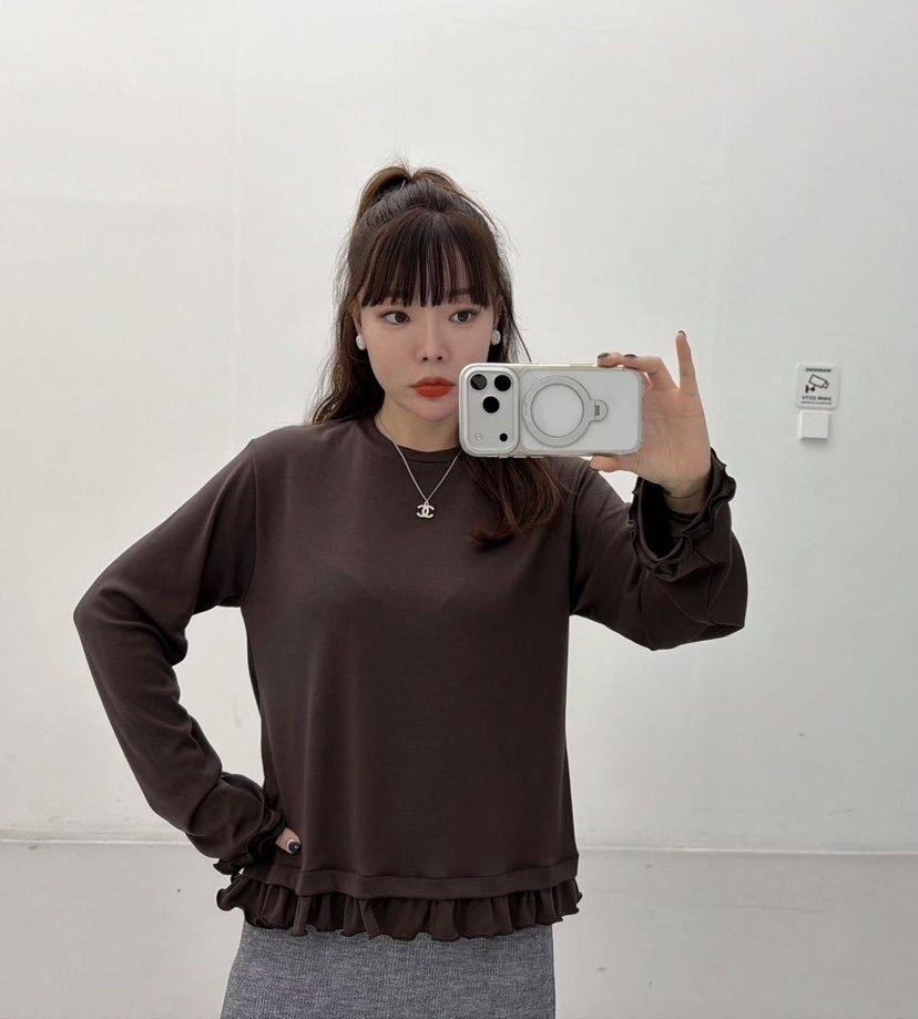 LOVABLE韓國直郵㊣女士新品25秋冬人氣時尚職業推薦長袖T恤LOVABLE長袖T恤