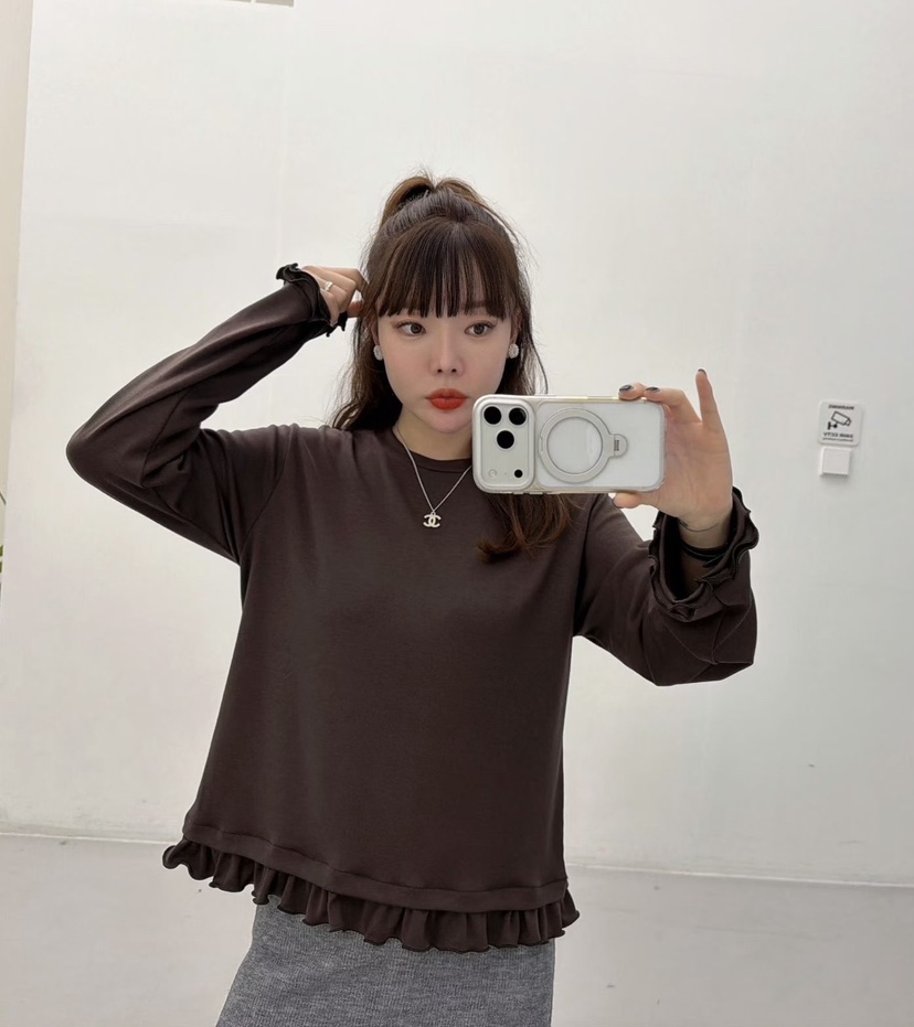 LOVABLE韓國直郵㊣女士新品25秋冬人氣時尚職業推薦長袖T恤LOVABLE長袖T恤