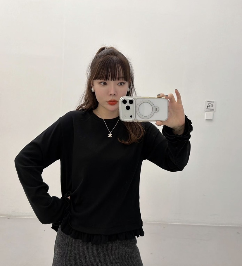 LOVABLE韓國直郵㊣女士新品25秋冬人氣時尚職業推薦長袖T恤LOVABLE長袖T恤