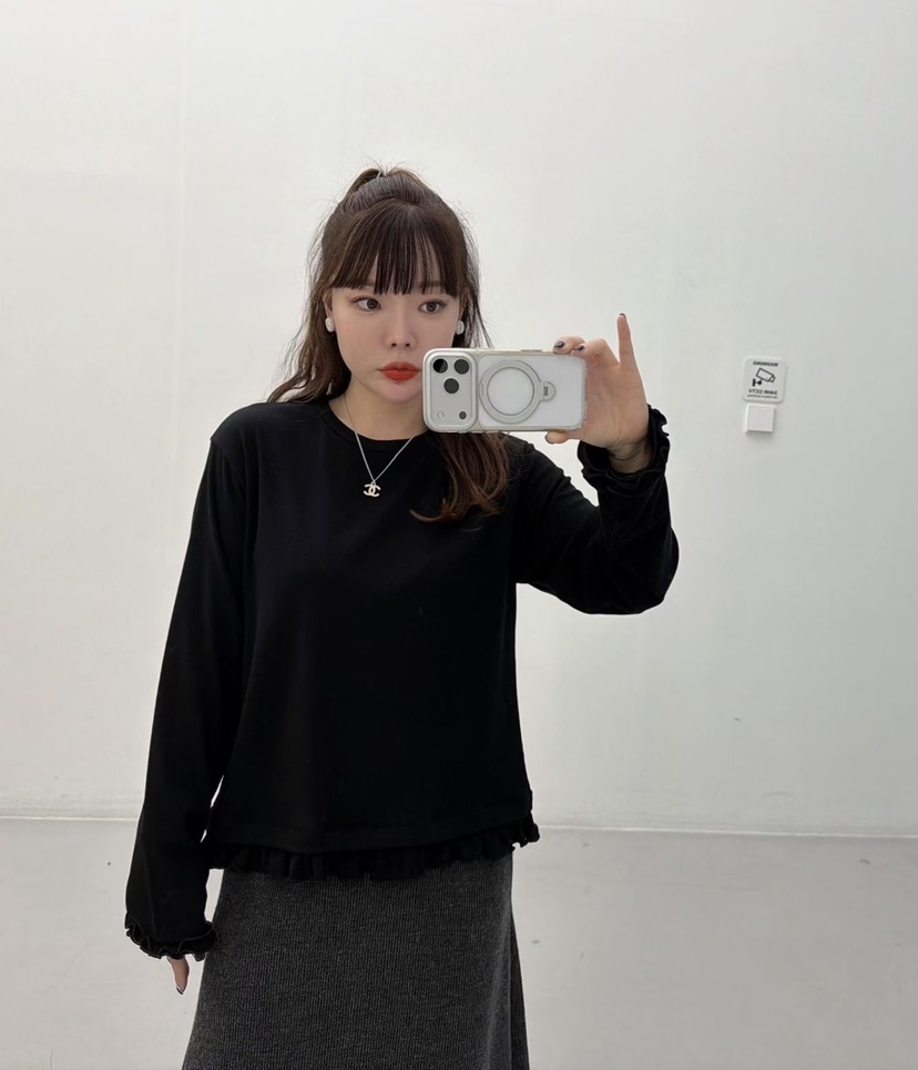 LOVABLE韓國直郵㊣女士新品25秋冬人氣時尚職業推薦長袖T恤LOVABLE長袖T恤