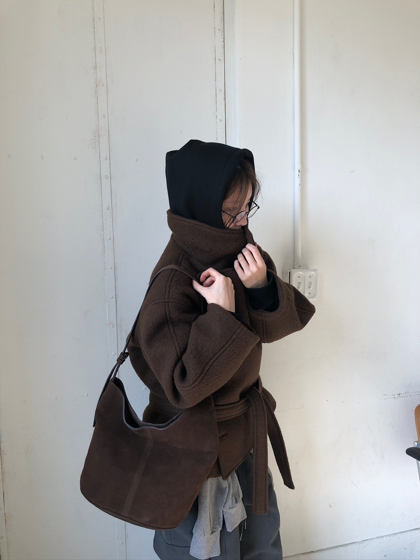 UNBOUND韓國代購㊣女士新款時尚熱賣推薦職業短款大衣含腰帶UNBOUND短款大衣