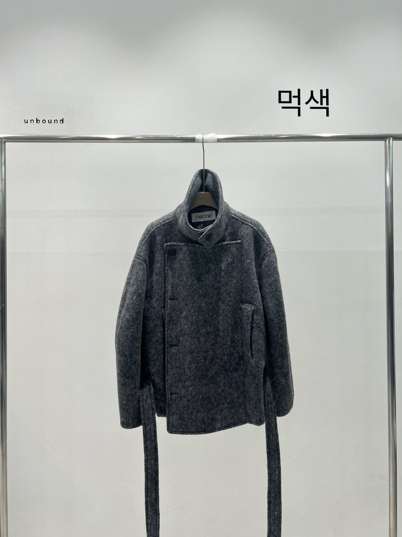 UNBOUND韓國代購㊣女士新款時尚熱賣推薦職業短款大衣含腰帶UNBOUND短款大衣圖色2