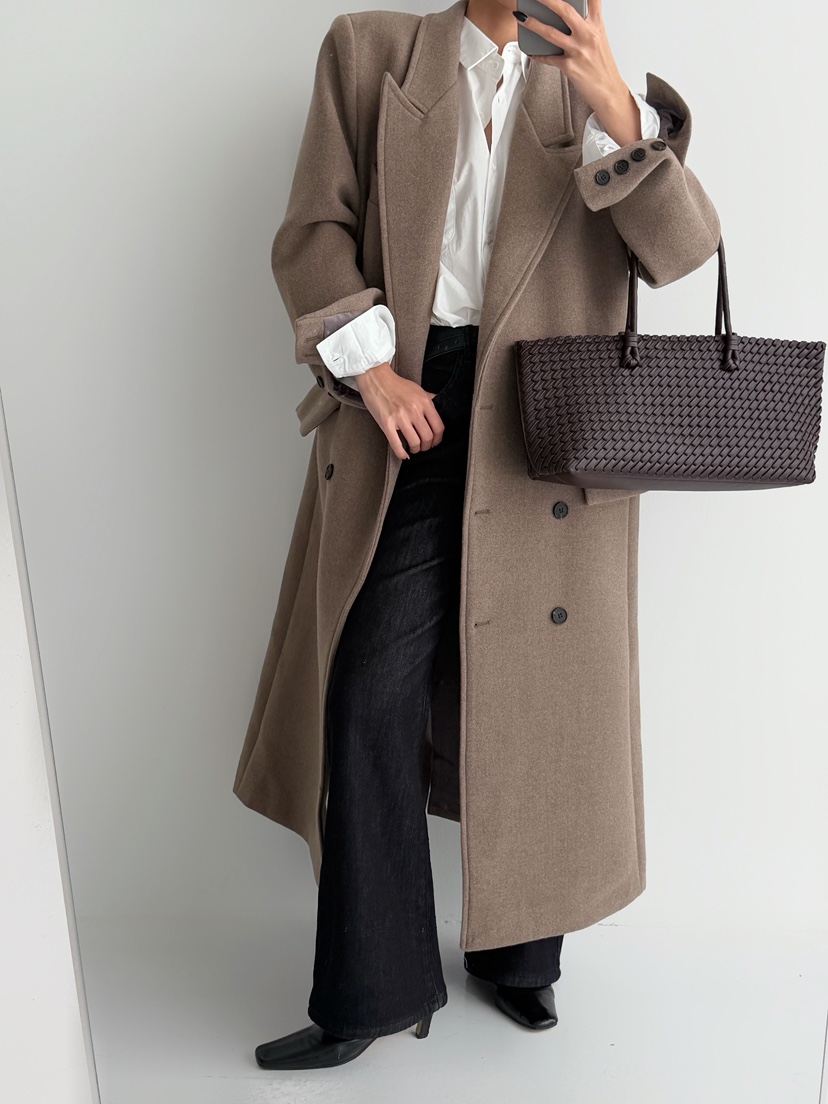 RED-J-레드.J-T韓國代購㊣女裝新品人氣推薦中長款大衣RED-J中長款大衣