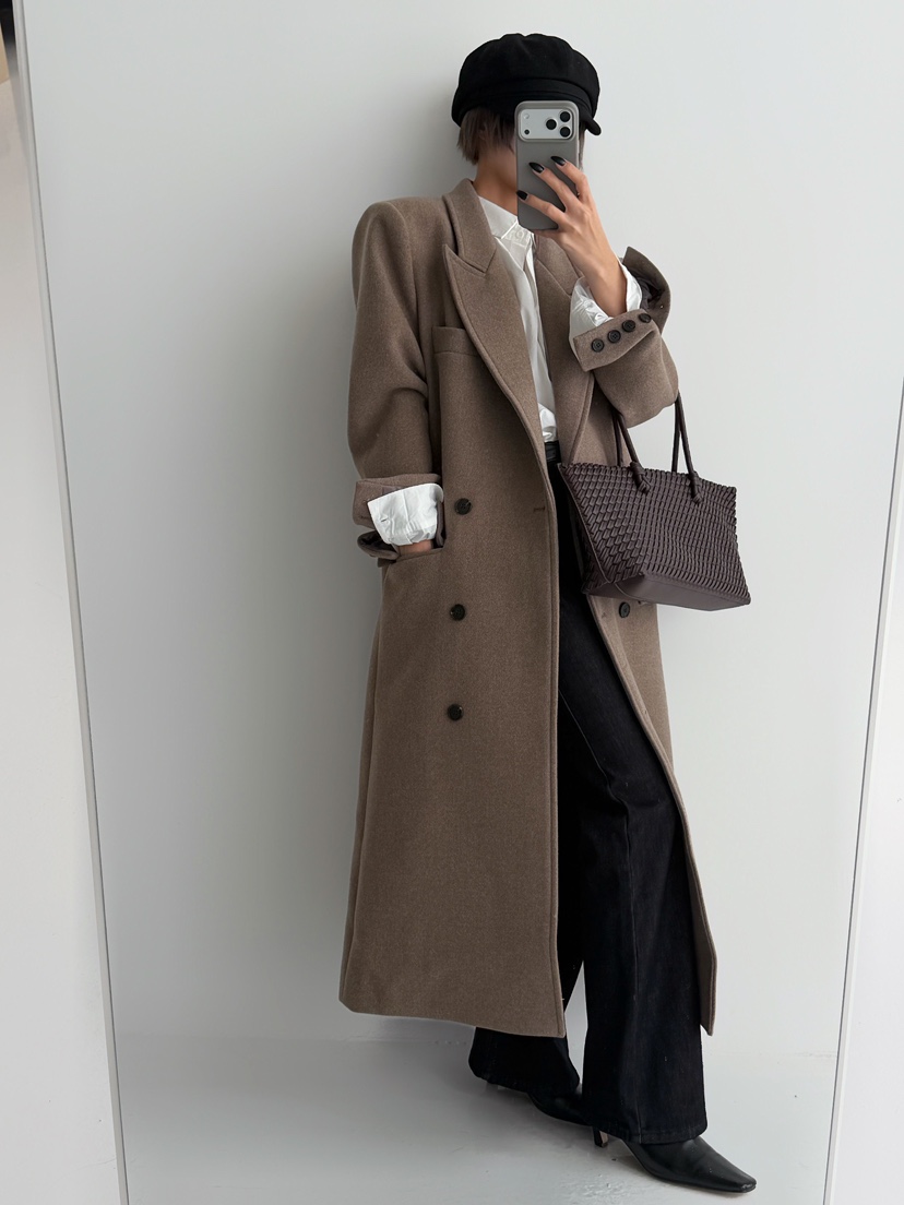 RED-J-레드.J-T韓國代購㊣女裝新品人氣推薦中長款大衣RED-J中長款大衣