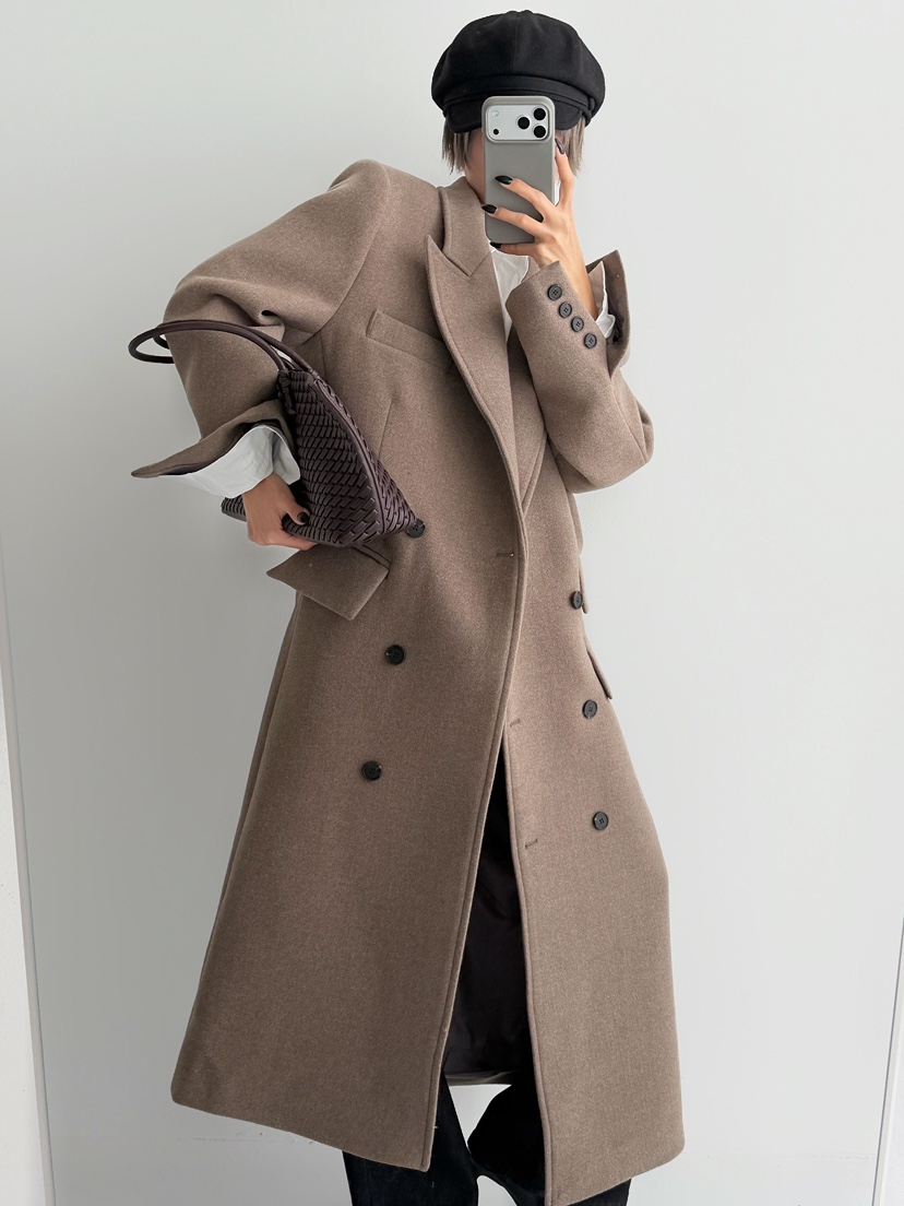 RED-J-레드.J-T韓國代購㊣女裝新品人氣推薦中長款大衣RED-J中長款大衣