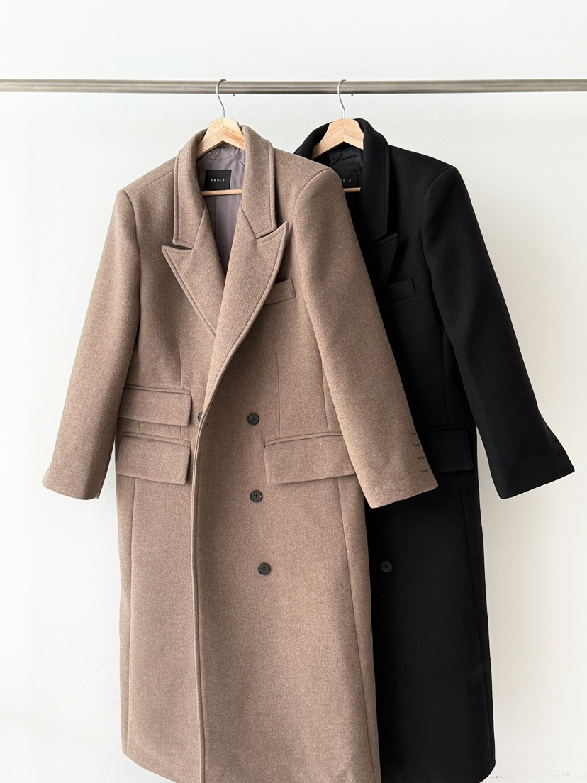 RED-J-레드.J-T韓國代購㊣女裝新品人氣推薦中長款大衣RED-J中長款大衣圖色2左二色