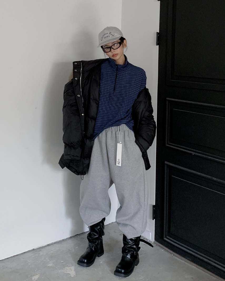 LIVE AID-P東大門㊣代購女裝新品休閑人氣時尚長袖T恤拉鏈LIVE AID-P長袖T恤