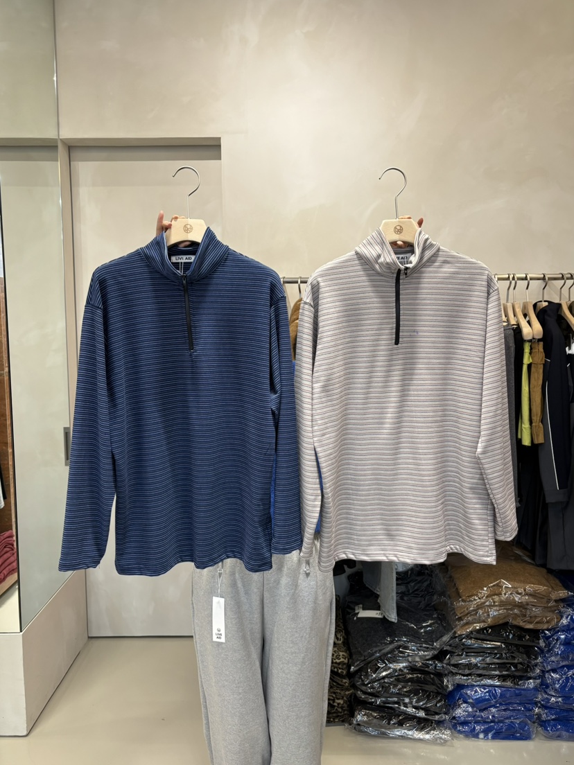 LIVE AID-P東大門㊣代購女裝新品休閑人氣時尚長袖T恤拉鏈LIVE AID-P長袖T恤