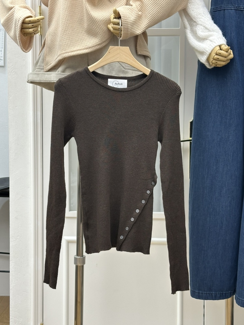 RE:FRESH-L韓國代購㊣女裝新品25秋冬時尚休閑熱賣職業針織衫RE:FRESH針織衫圖色2