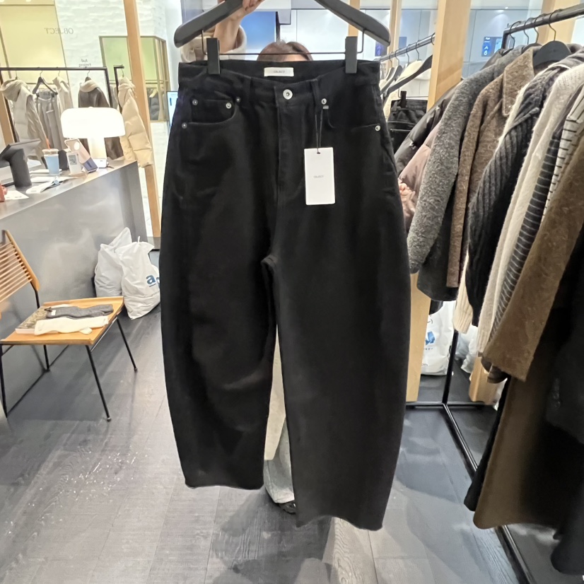 OBJECT東大門㊣代購女士新款真品休閑職業人氣25秋冬牛仔褲加絨OBJECT牛仔褲圖色1