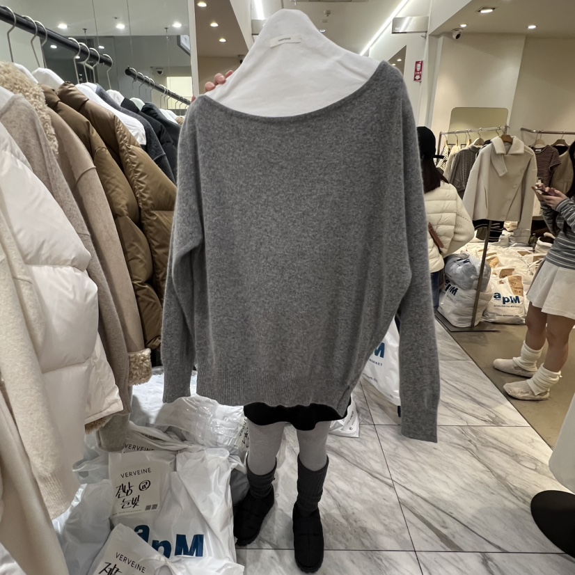 VERVEINE韓國代購㊣女士新款25秋冬熱賣真品推薦休閑針織衫VERVEINE針織衫圖色1