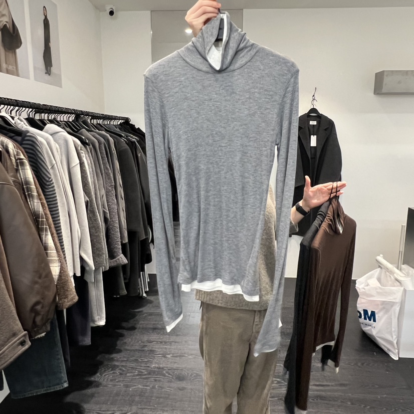 OBJECT東大門㊣直郵女裝新款真品熱賣職業推薦25秋冬長袖T恤OBJECT長袖T恤圖色3