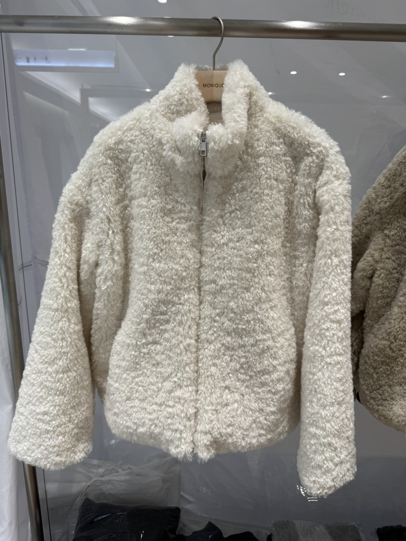 MONIQUE東大門㊣代購女裝新品熱賣時尚真品夾克毛絨拉鏈高領MONIQUE夾克圖色1