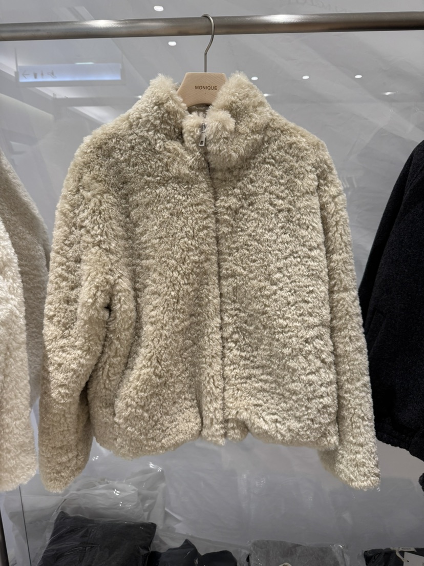MONIQUE東大門㊣代購女裝新品熱賣時尚真品夾克毛絨拉鏈高領MONIQUE夾克圖色2
