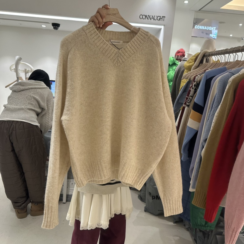 CONNAUGHT東大門㊣直郵女士新品時尚真品休閑熱賣針織衫V領CONNAUGHT針織衫圖色2