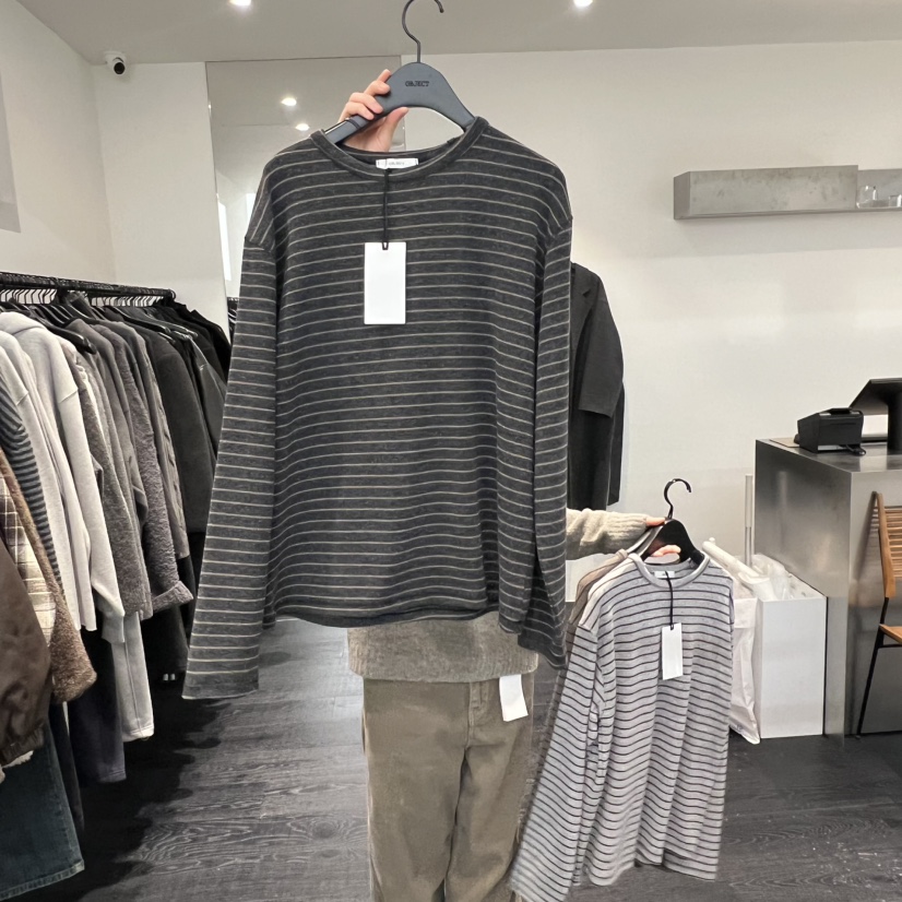 OBJECT東大門㊣實拍女士新品熱賣25秋冬真品休閑職業長袖T恤OBJECT長袖T恤圖色1