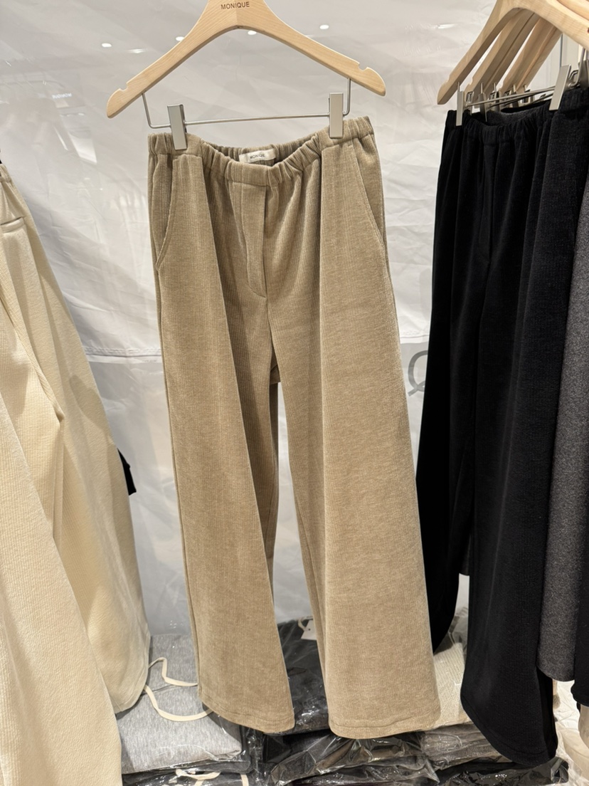 MONIQUE韓國代購㊣女士新款休閑25秋冬人氣休閑褲燈芯絨絲絨MONIQUE休閑褲圖色2