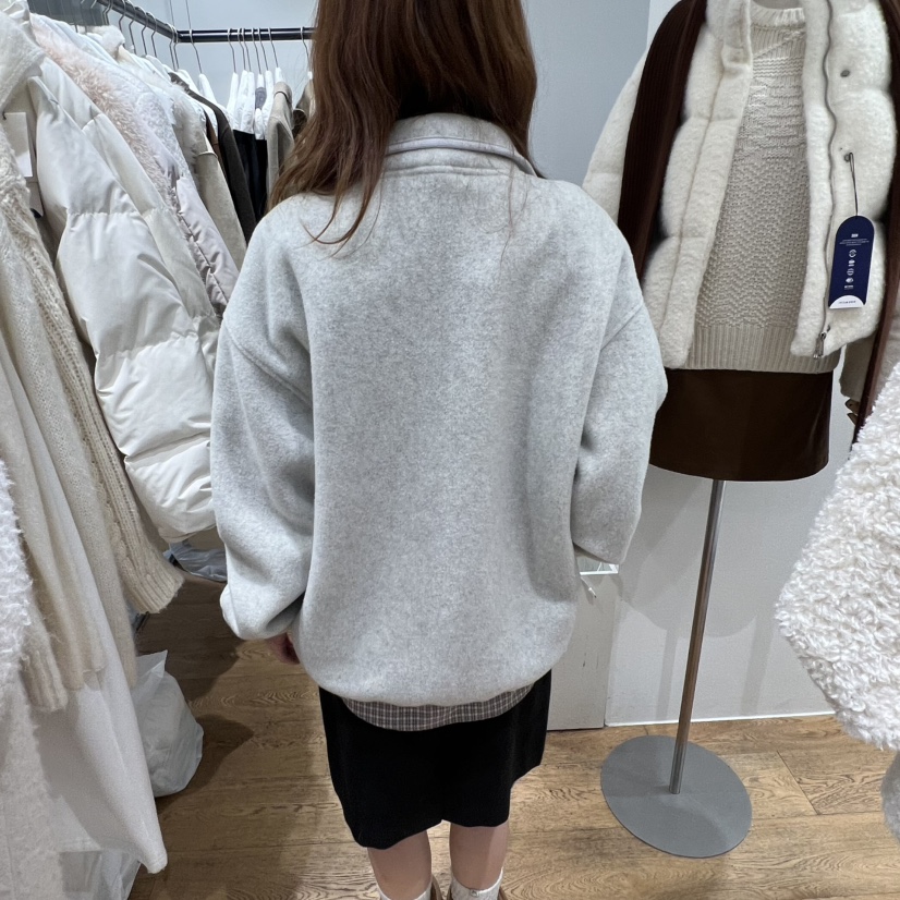 VERVEINE韓國直郵㊣女士新品人氣時尚真品25秋冬夾克抓絨拉鏈VERVEINE夾克