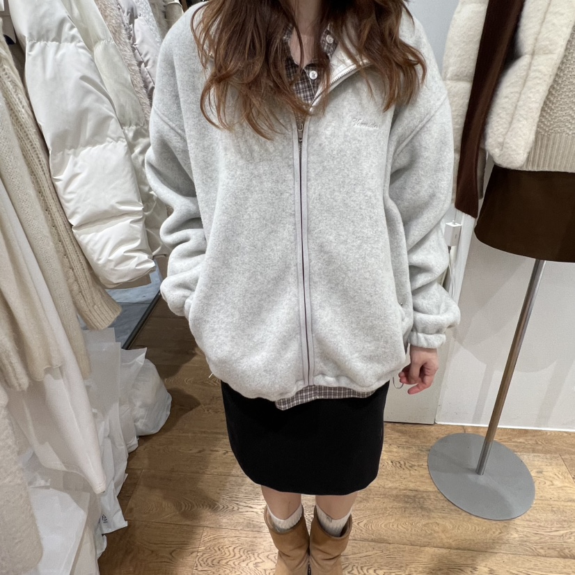 VERVEINE韓國直郵㊣女士新品人氣時尚真品25秋冬夾克抓絨拉鏈VERVEINE夾克圖色1