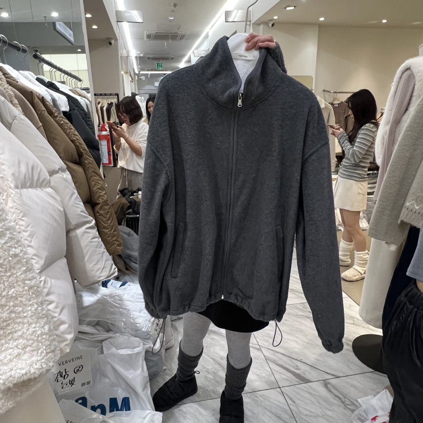 VERVEINE韓國直郵㊣女士新品人氣時尚真品25秋冬夾克抓絨拉鏈VERVEINE夾克圖色2