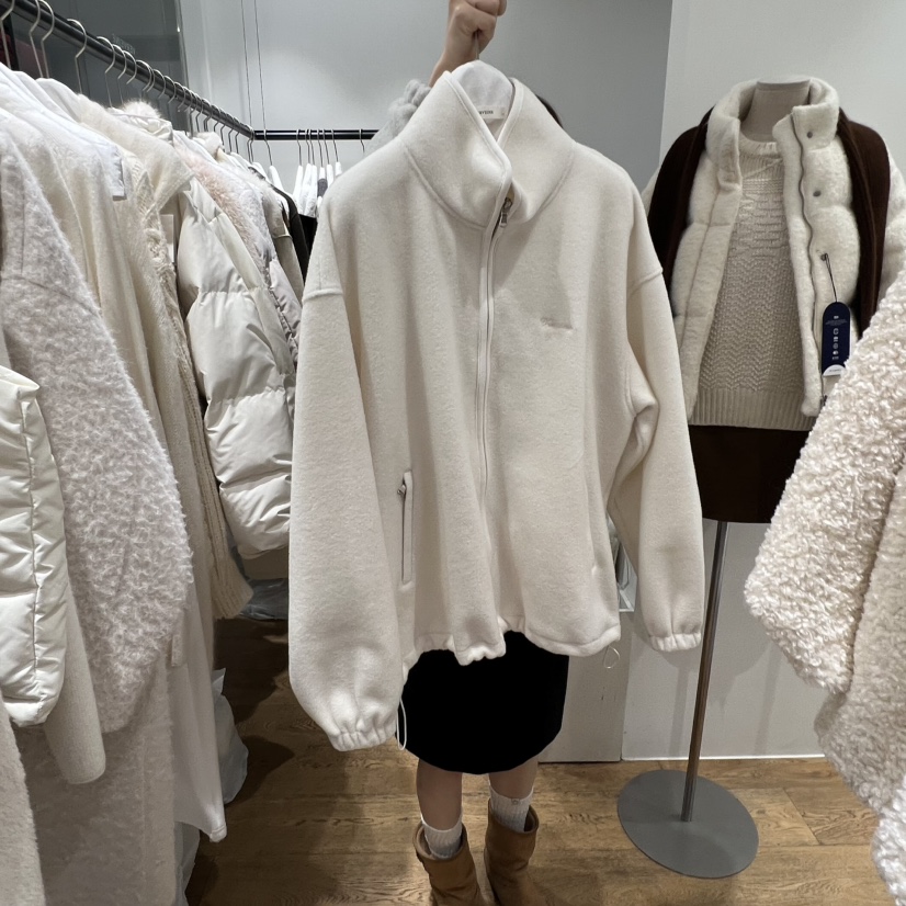 VERVEINE韓國直郵㊣女士新品人氣時尚真品25秋冬夾克抓絨拉鏈VERVEINE夾克圖色3