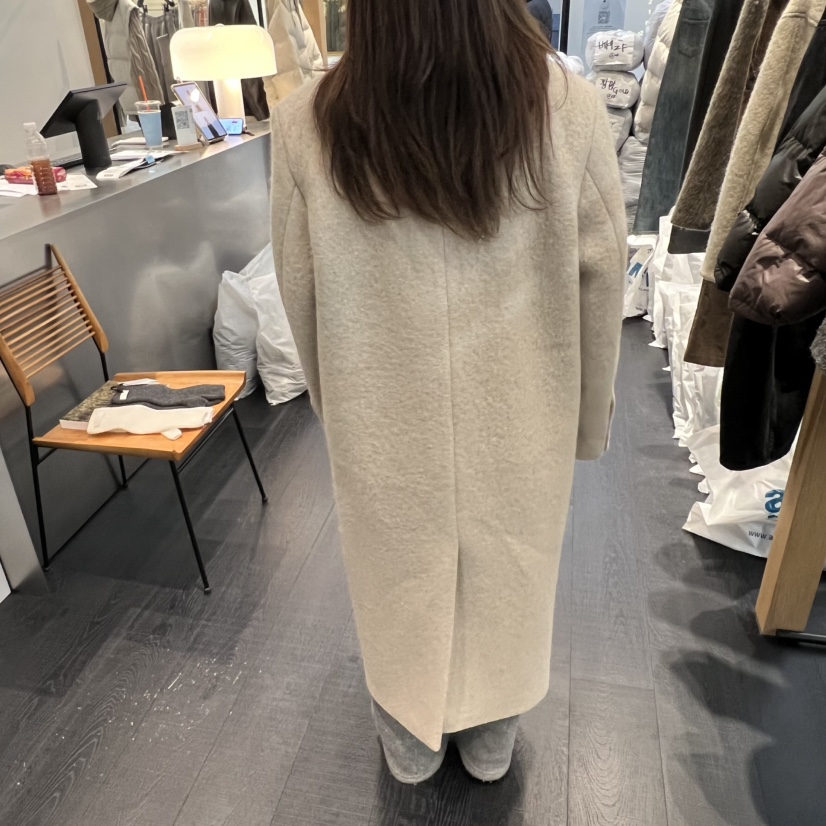 OBJECT韓國代購㊣女士新款休閑推薦真品人氣中長款大衣羊駝OBJECT中長款大衣