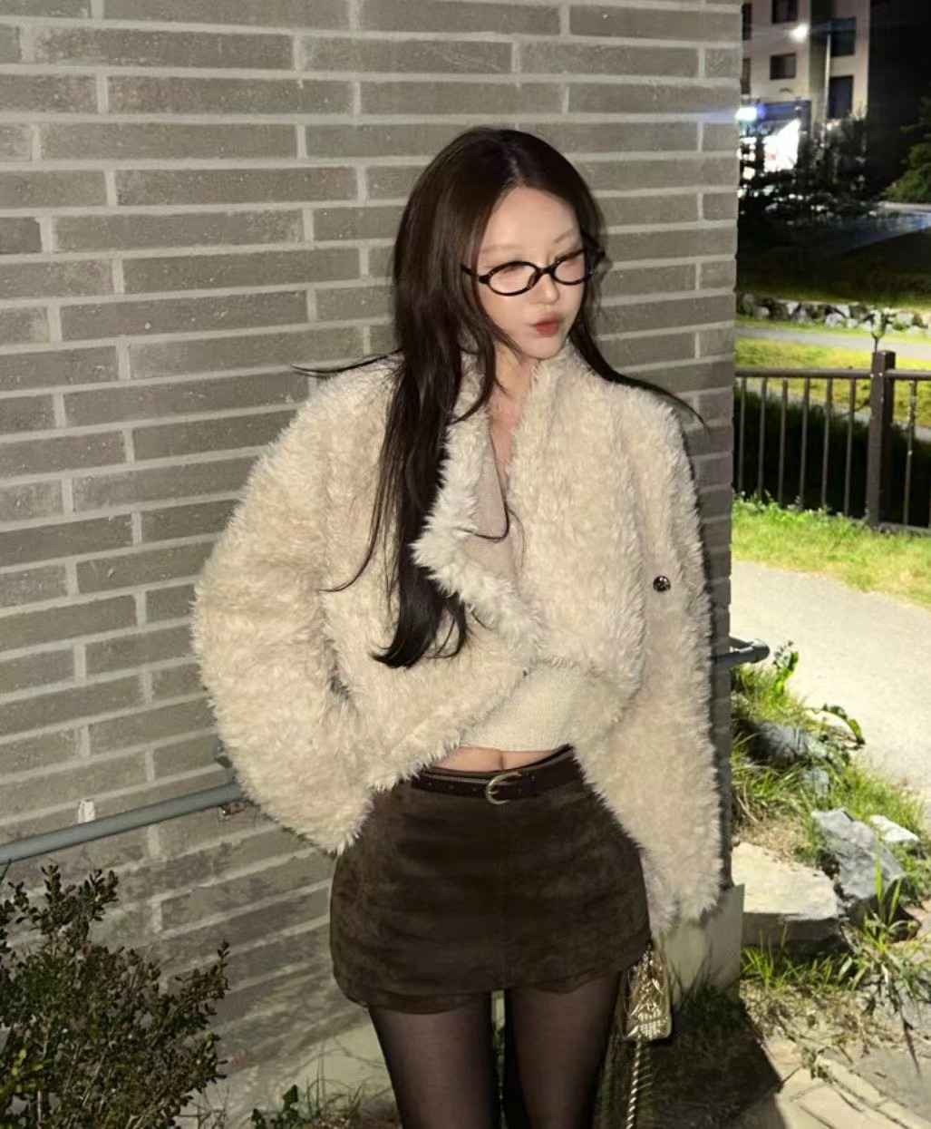 PLEASE東大門㊣實拍女士新品休閑人氣時尚職業推薦短款大衣PLEASE短款大衣