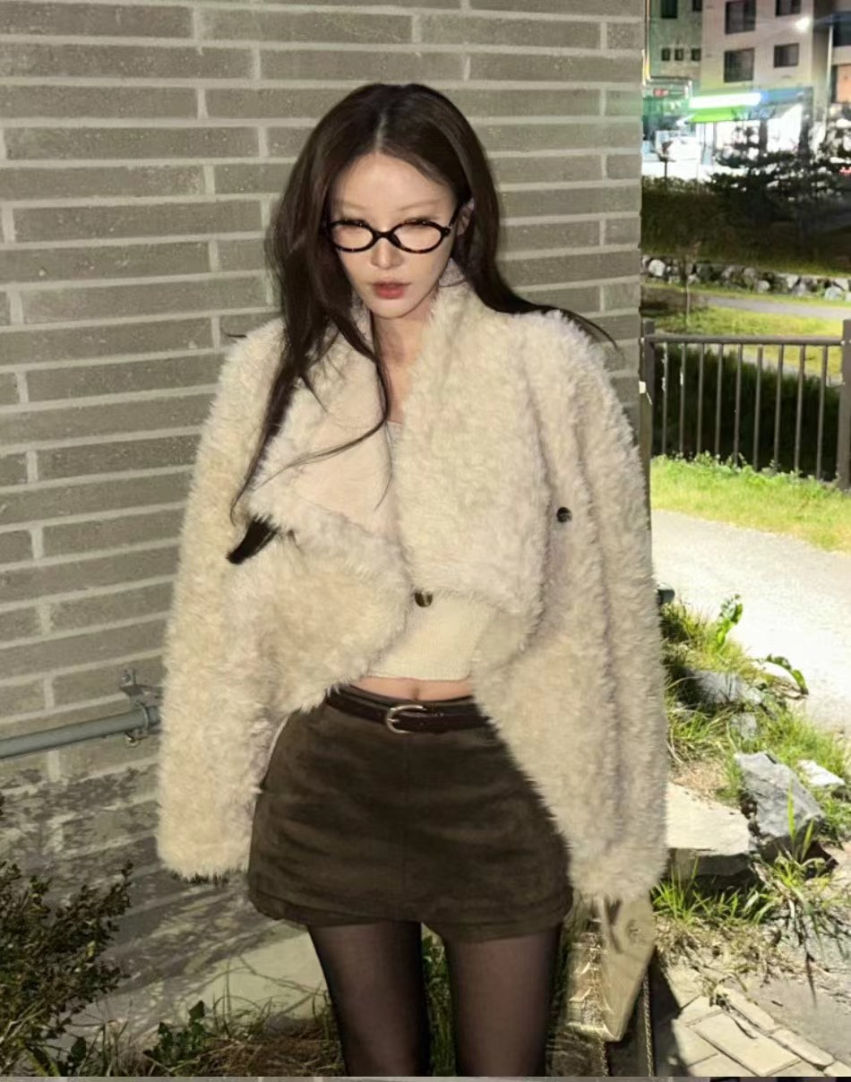 PLEASE東大門㊣實拍女士新品休閑人氣時尚職業推薦短款大衣PLEASE短款大衣