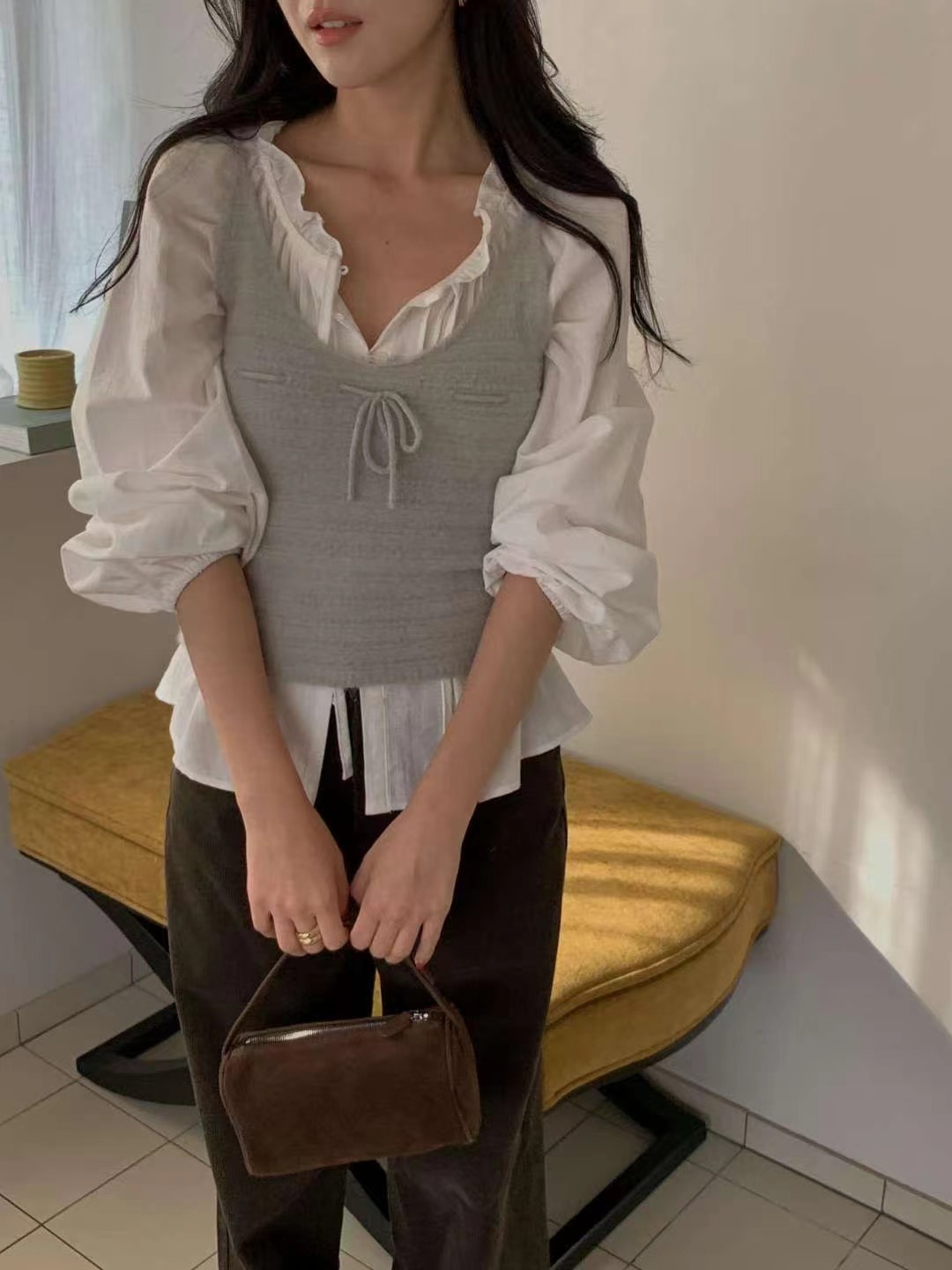 MIELLE-미엘르-OT東大門㊣實拍女裝新品25秋冬吊帶背心不含內搭MIELLE-미엘르-OT吊帶/背心圖色1