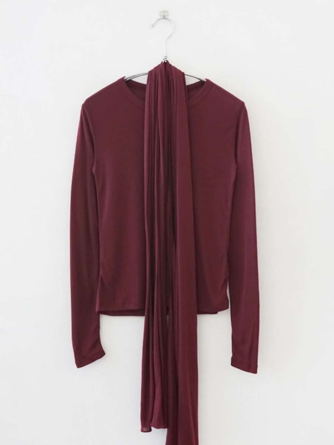 THENEEDS東大門㊣直郵女裝新款職業休閑25秋冬推薦長袖T恤圍巾THENEEDS長袖T恤圖色2