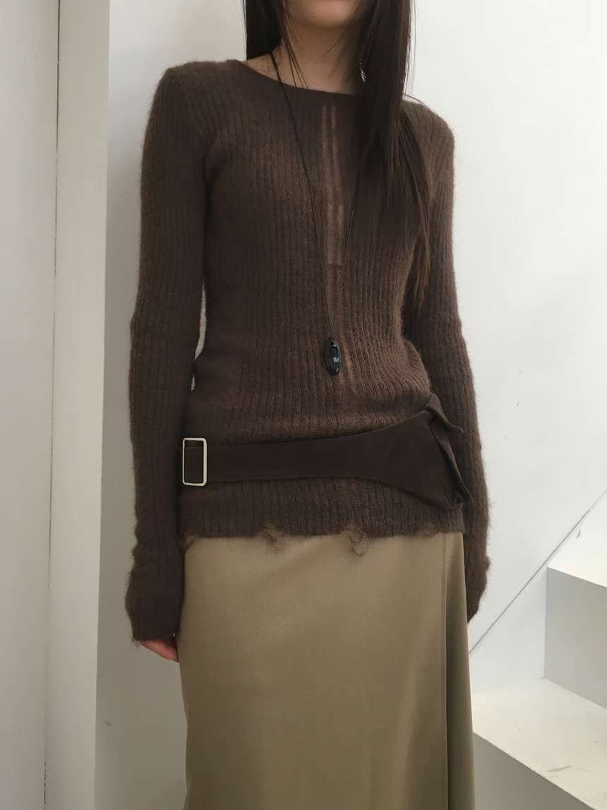 THENEEDS東大門㊣直郵女裝新款真品時尚職業針織衫不含腰包THENEEDS針織衫圖色1