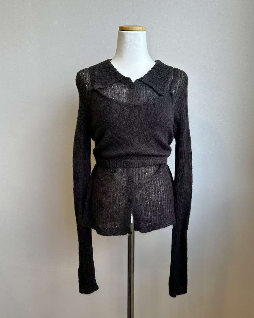 THENEEDS東大門㊣實拍女士新品時尚人氣休閑真品套裝開襟衫THENEEDS套裝圖色3