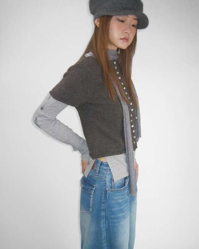 THENEEDS韓國代購㊣女士新款熱賣時尚休閑職業25秋冬針織衫THENEEDS針織衫