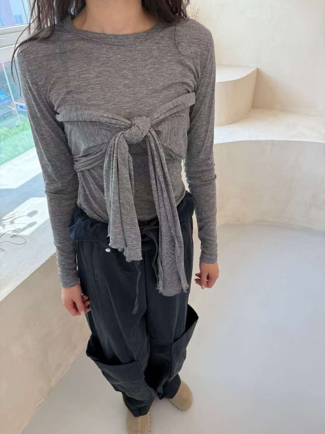 THENEEDS東大門㊣代購女士新款推薦25秋冬休閑人氣套裝圍巾THENEEDS套裝圖色3