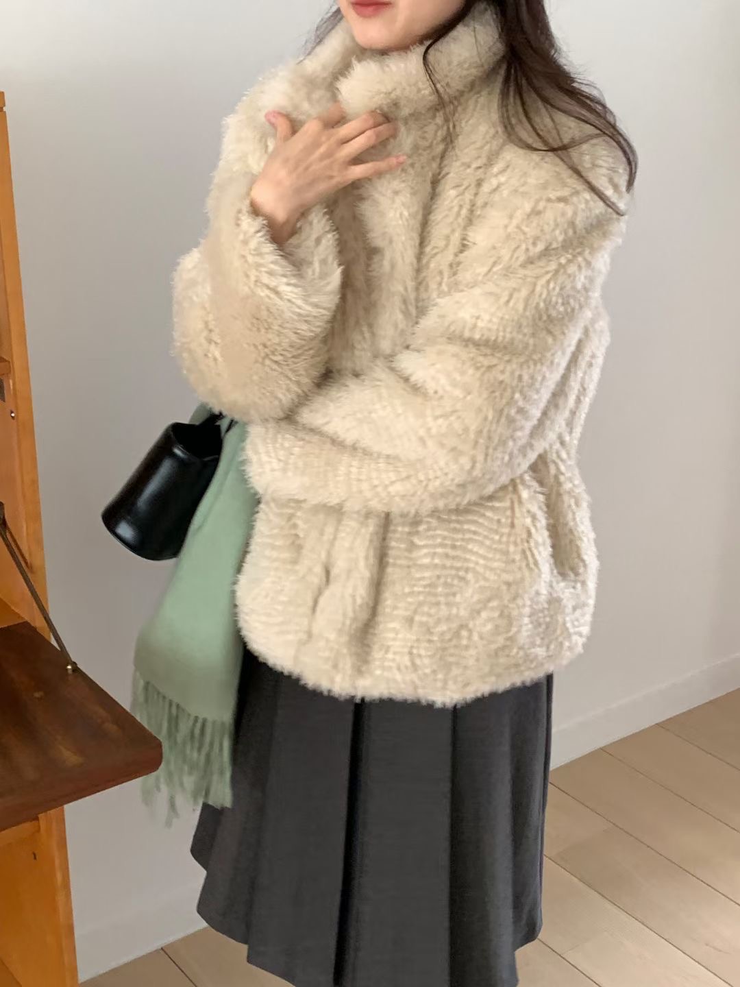 WEARME東大門㊣實拍女士新款推薦時尚職業熱賣休閑短款大衣WEARME短款大衣圖色1