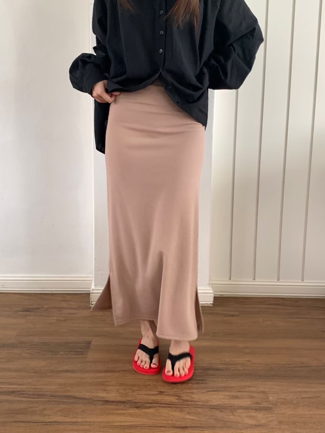 WEARME韓國代購㊣女士新款真品時尚職業熱賣推薦人氣25秋冬長裙WEARME長裙圖色2