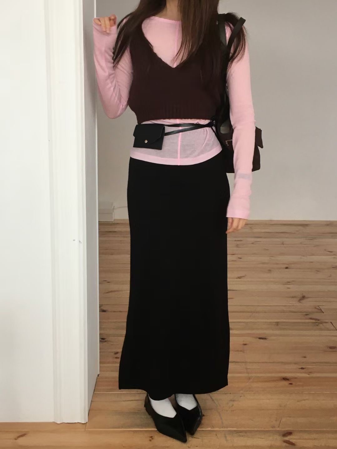 WEARME韓國代購㊣女士新款真品時尚職業熱賣推薦人氣25秋冬長裙WEARME長裙圖色3