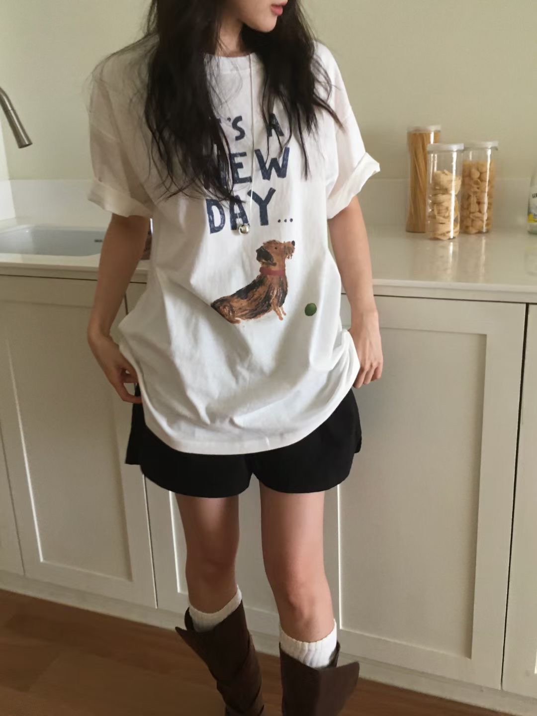 WEARME東大門㊣實拍女士新品真品25秋冬人氣推薦熱賣時尚T恤WEARMET恤圖色2