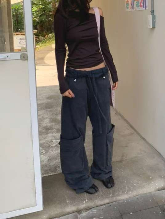 THENEEDS東大門㊣代購女士新款職業時尚真品推薦休閑褲口袋THENEEDS休閑褲