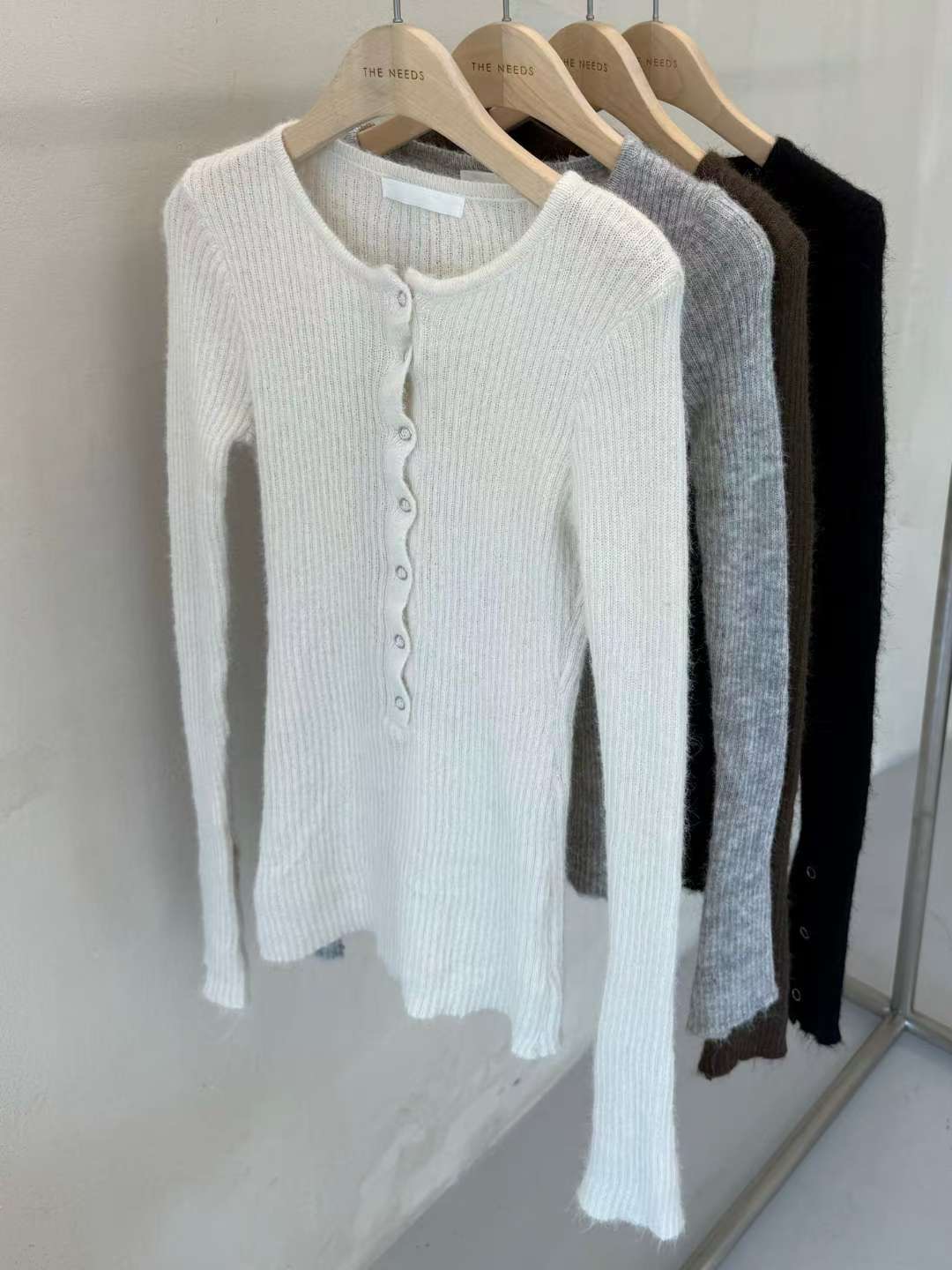 THENEEDS東大門㊣實拍女士新品推薦休閑熱賣針織衫不含腰包THENEEDS針織衫圖色4左四色